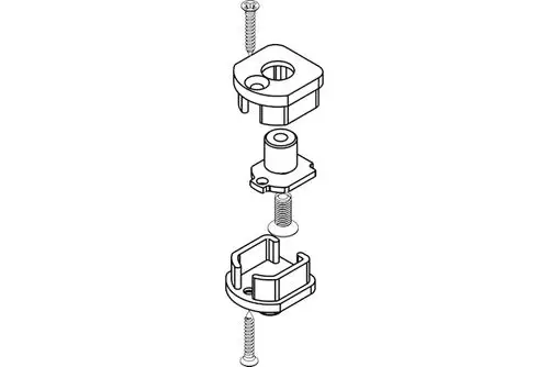 Drehplatte mit mehreren Komponenten zur Montage, Teil eines Mechanismus für eine Glasdusche, produziert von Roth.